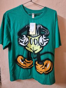 Green Mickey Mouse Graphic Tee