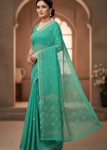 Sea green saree