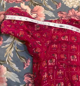 rose pink Printed Saree with blouse