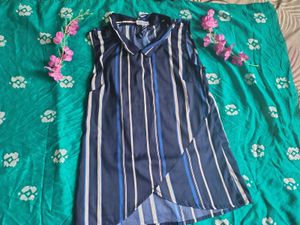 Striped Sleeveless Blouse