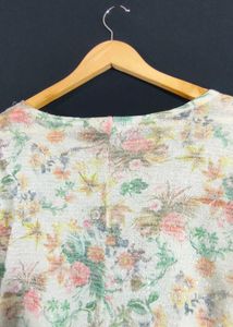 White Printed Cotton Top