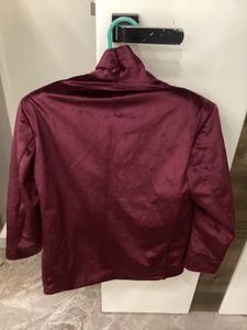 Burgundy Velvet Blazer