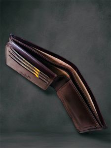 Van Heusen Genuine Leather Wallet Men&#39;s Wooden Box