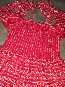 Red Patterned Top