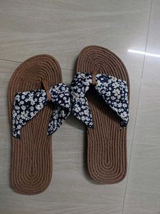 Floral Bow Thong Flats