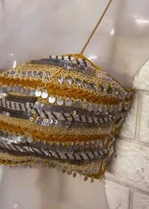 yellow thread work Blouse