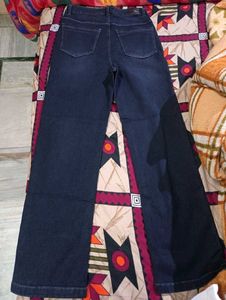 Dark Blue Flared Denim Jeans – Trendy &amp; Comfortabl