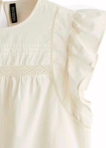 Brand new H&amp;M white Ruffled Sleeveless Top