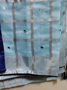 New linen Saree With Blouse