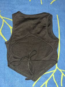 Cropped Backless Tank Top