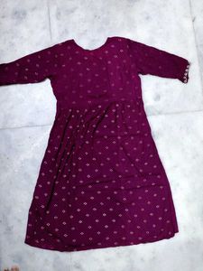 Purple Embroidered Kurta