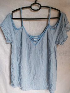 Cute Blue Striped Top