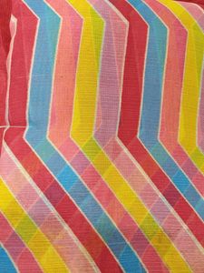 Colorful Striped Saree with Silver Detailing