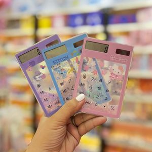 Transparent Glitter Filled Solar Calculator - Blue