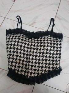 Houndstooth Crop Top