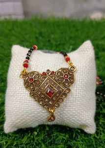 Golden Mangalsutra Work With ♥️ Stone