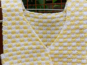 Crochet Wrap Top - Yellow &amp; White