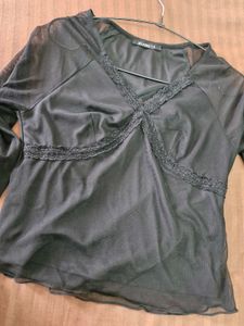 Sheer Black Long Sleeve Top