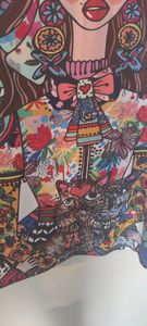 Unique Graphic Print T-Shirt Dress