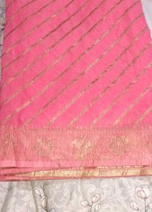 Pink &amp; Gold Saree - Elegant Traditional Wear