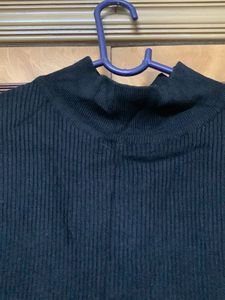 Black High Neck Fitted Sweater