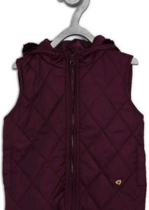 Girls&#39; Puffed Sleeveless Jacket with Hood (4-6yrs)