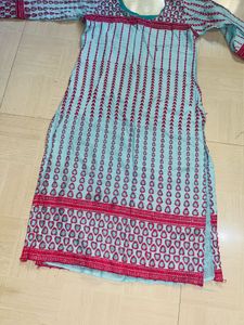 Blue &amp; Pink Printed Kurti