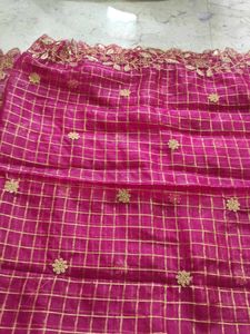 Organza Cut Work Checks Dupata