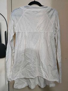 White Button Down Long Sleeve Top