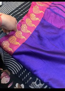 Beautiful Purple Megenta Silk Saree