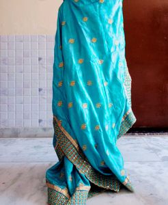 PRICEDROP Embroidery Border Mirror Work Saree