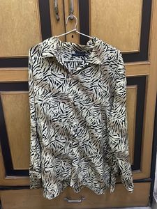 Tiger Print Women Shirt For Casual Wear