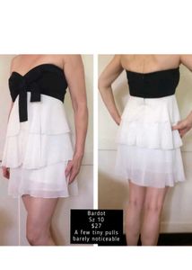 Elegant Bardot Strapless Mini Dress Xs &amp; S
