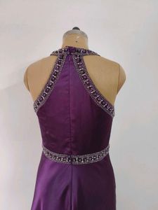 Purple Satin Gown