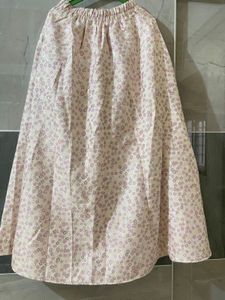 Pastel Floral Pleated Jacquard Skirt