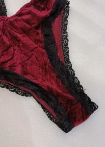 Burgundy Velvet bodysuit