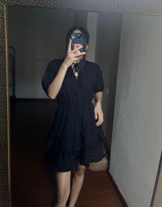 Cute Black Ruffled Dress