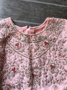 Pink Embroidered farshi garara hand Wark