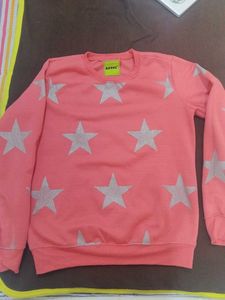 Cute Pink Star Print Sweatshirt