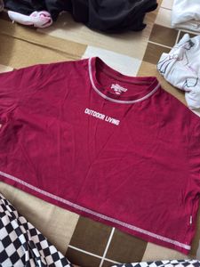 Burgundy Cropped T-Shirt