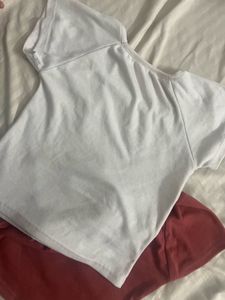 White Square Neck Top