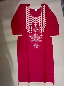 Cotton Rich Embroidered Women&#39;s Kurta_NEW