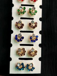 Colorful Rhinestone Earrings Pp 10rs