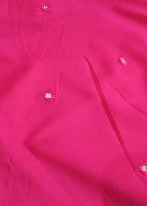A Fuchsia Pink Indo western Top With Mirror Work