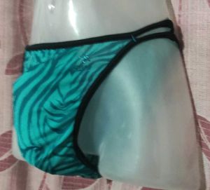Teal Zebra Print Thong Size- M/l Can Be Worn.