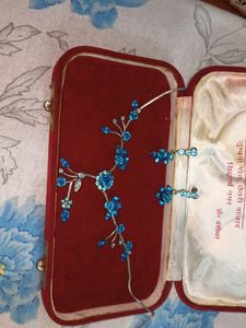 Blue Floral Jewellery Set