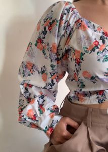 White Floral Top