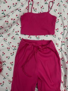Hot Pink Ribbed Set