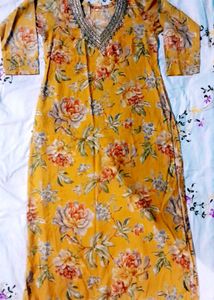 Yellow Flower woman Kurti