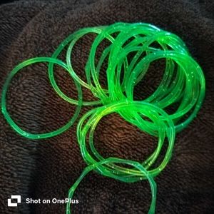 silicon Neon Green Bangles